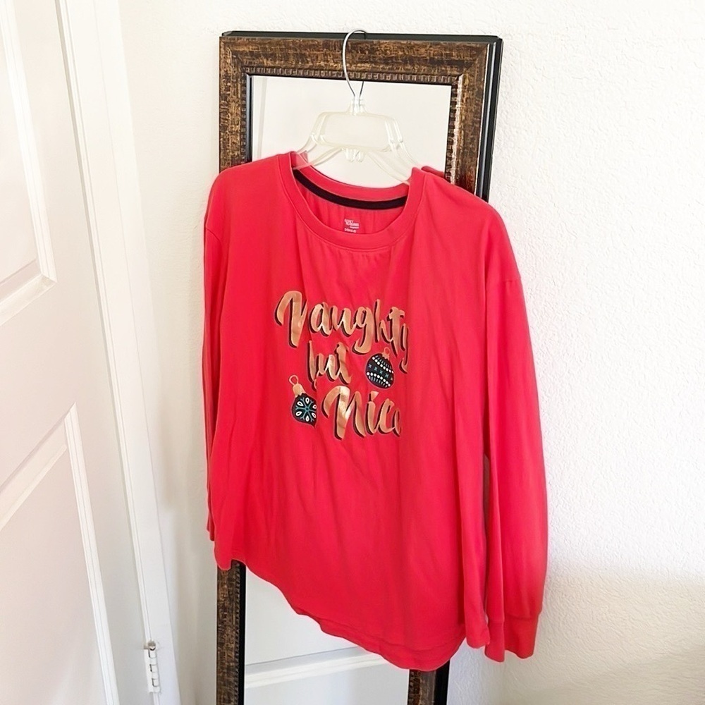Secret Treasures Naughty But Nice Christmas pajama top